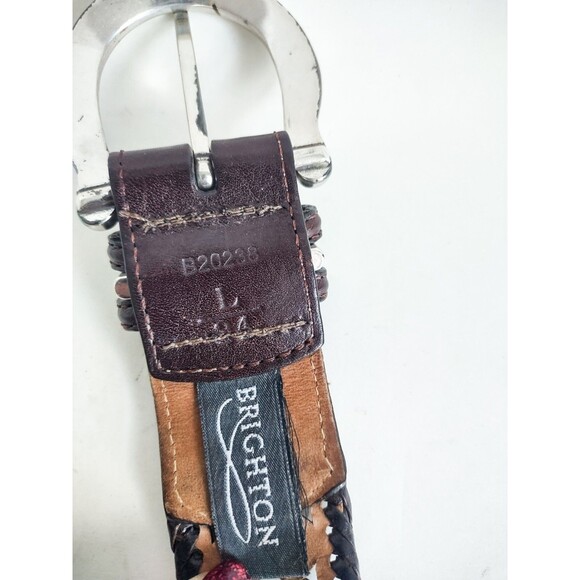 Brighton Belt Womens Size 36" Waist Leather Western Dark Brown Black Distressed - Picture 4 of 6